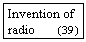 Szvegdoboz: Invention of radio       (39  )