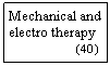 Szvegdoboz: Mechanical and electro therapy
                   (40  )
