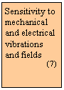 Szvegdoboz: Sensitivity to mechanical and electrical vibrations and fields 
                  (7)

