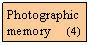 Szvegdoboz: Photographic memory     (4)